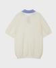 BASIC HOUSE Uni Color Block Collar Knit Ivory Lxkt3101