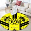 Borussia Dortmund,Round Area Rug,Carpet Rug for Living Room Bedroom Sofa Playroom Decor,Non-slip Floor Mat