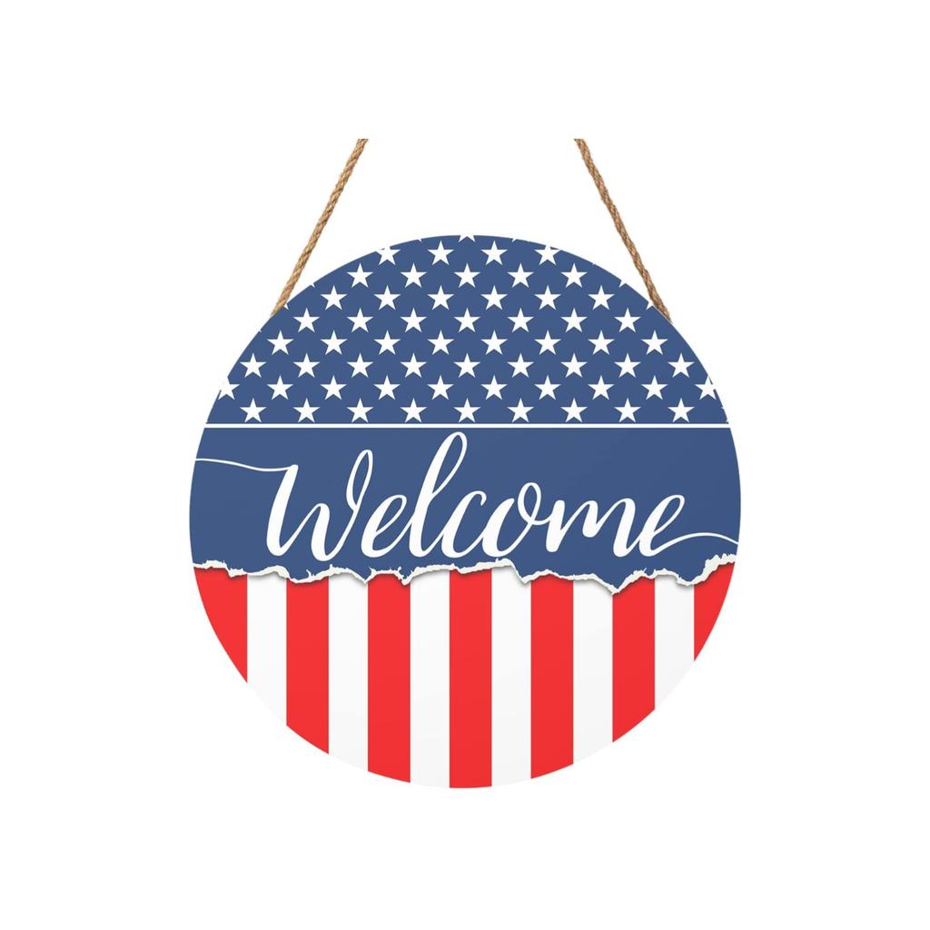 Independence Day Wooden Door Pendant Arrangement Home Decoration Party Props Flag Hanging