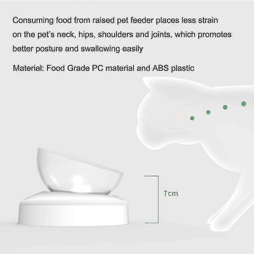 15elevated Cat Food Bowls With Silicone Pet Mat, Plastic Bowl With Stand