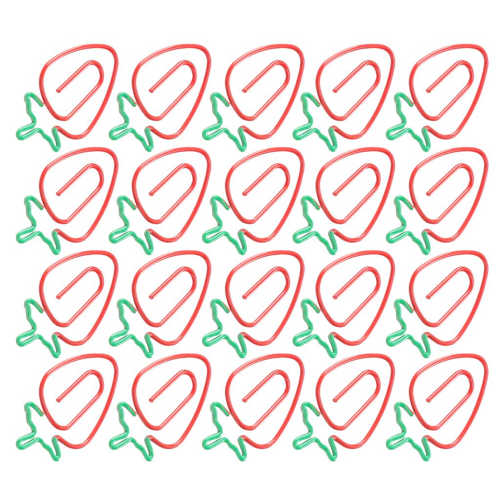20Pcs Paper Clips 2‑Color Fruit Shaped Bookmarks Planner Clip Pin Office Supplies School Gifts