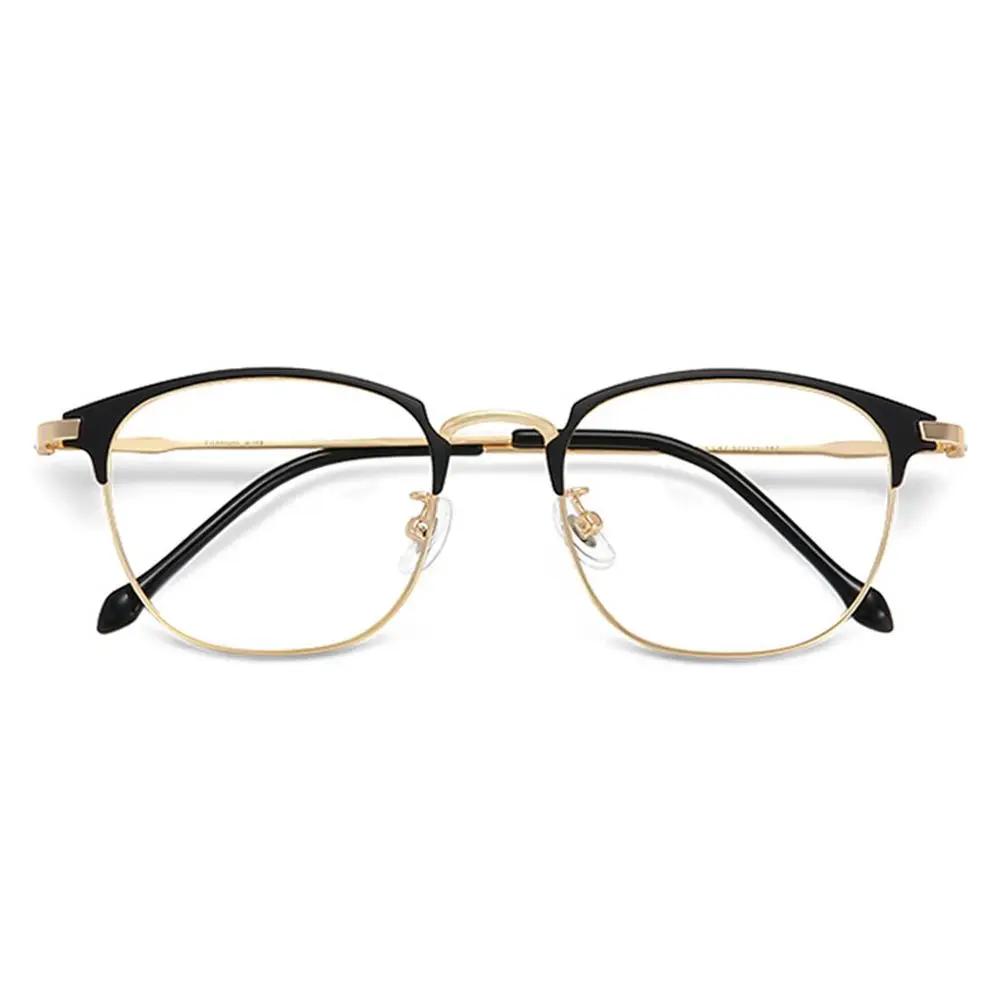 Classic Semi Rimless Anti Blue Light Blocking Glasses Metal Frame Men Square Ray Filter Eyeglasses Frames Computer Women Goggles