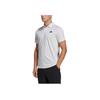 Adidas Logo Print Sports Tennis Polo Shirt Men Tops White HT7182