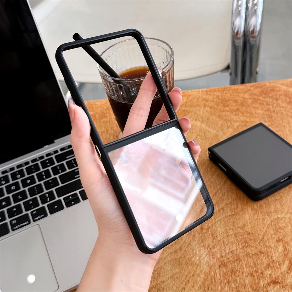 

For Samsung Galaxy Z Flip 7 6 5 ZFlip7 FE Phone Case Frosted Transparent Folding Shockproof Protective Silicone Cover Galaxy Z Flip7