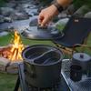 Aluminum Backpacking 4-7 Person Camping Pots with Lid, Light Weight Outdoor Cooking Pots Cookware for Hiking Picnics
