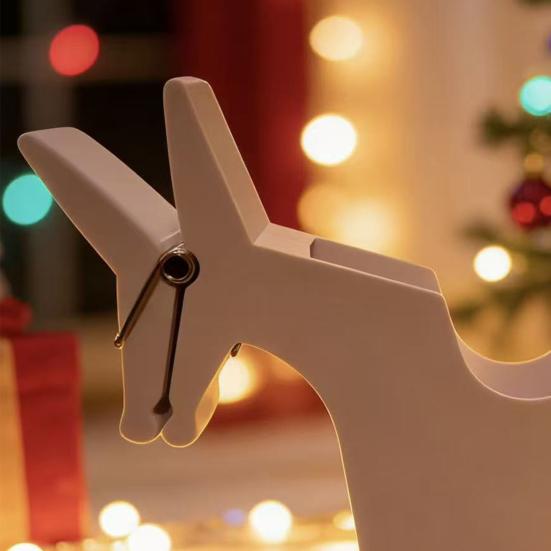 Horse Memo Pad Dispenser Desktop Plastic Standing Horse Note Pad Clip Multi-Purpose Business Card Box for School Office Home