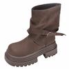 Vintage British style platform thick heel Martin boots women's 2025 new summer explosion Maillard trousers short boots