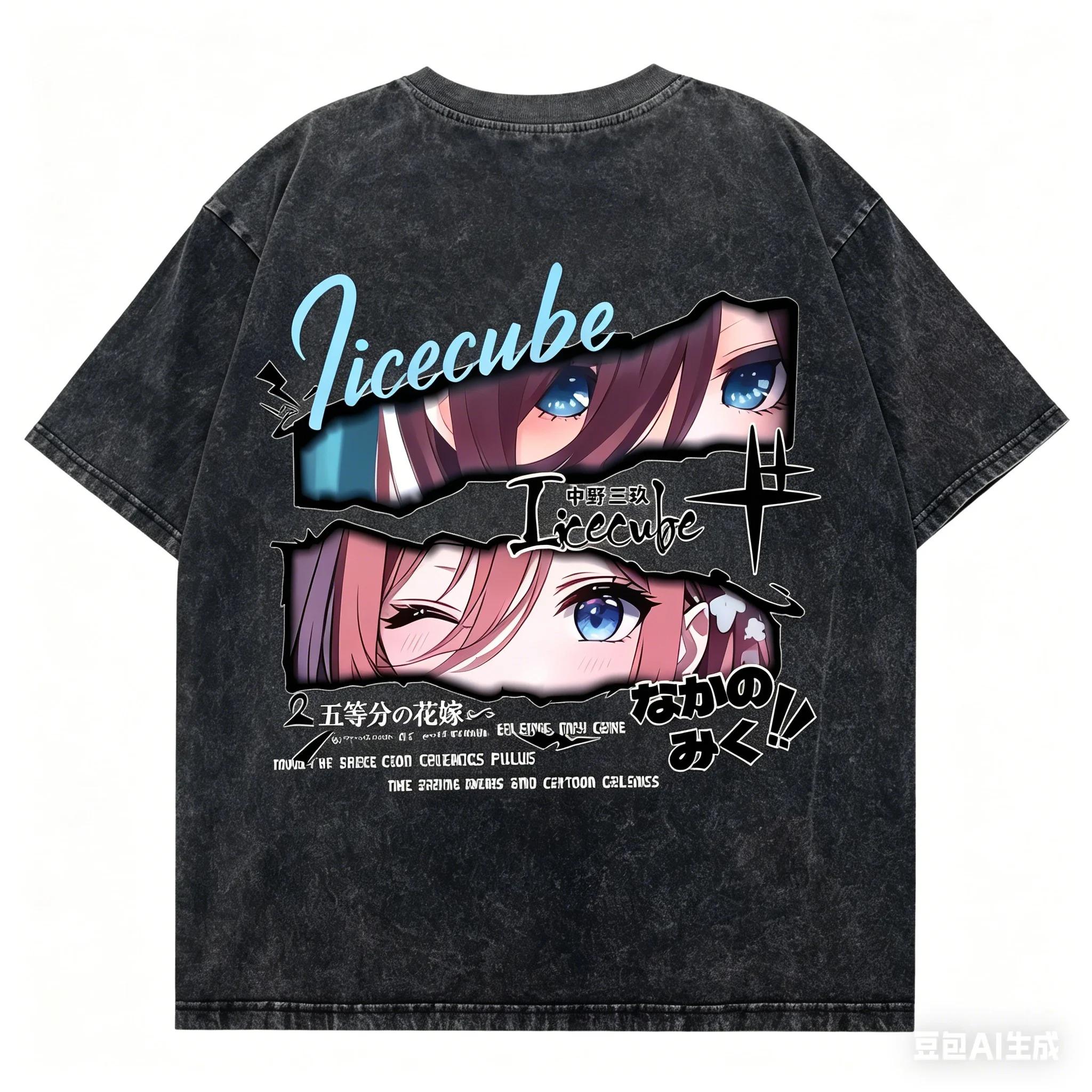 

The Quintessential Quintuplets Anime Lover Washed T-shirt Year round clothing personality Clothes Plus Size Unisex Streetwear L