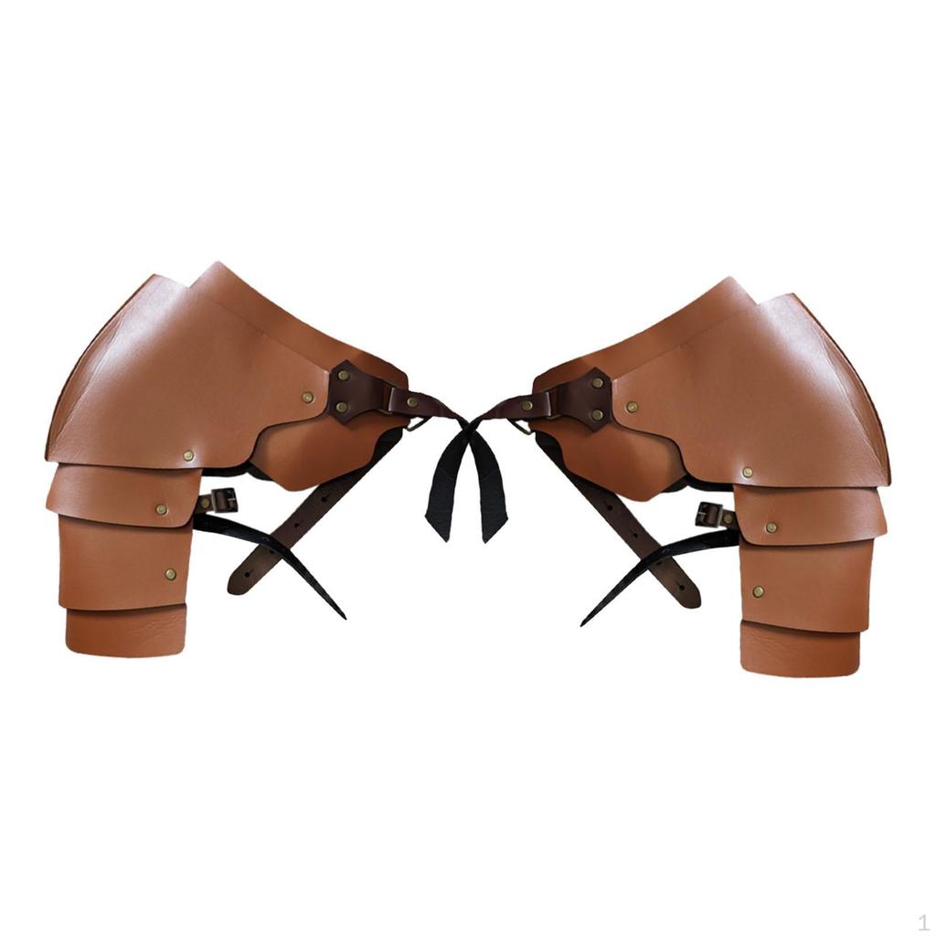 Faux Leather Medieval Shoulder Pauldron Adjustable Steampunk Pirate Cover Cape