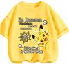 Breathable Summer Short Sleeve T Shirt Pikachu Casual Leisure Style Classic Cartoon Design For Children 3 To 14