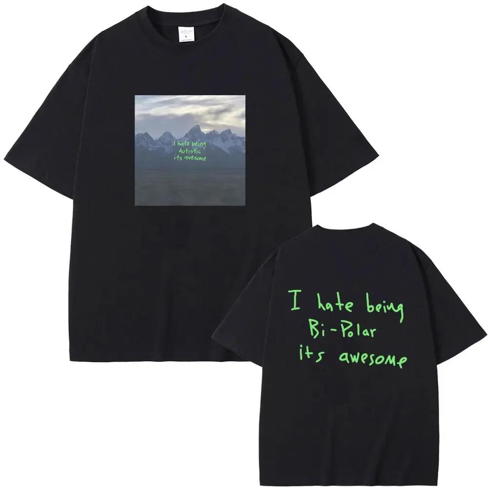 Rapper Kanye West Vultures New Music Album Graphic T Shirts Unisex Wounisex Hip Hop Fashion Oversized Tshirts Malecotton Tshirt Black