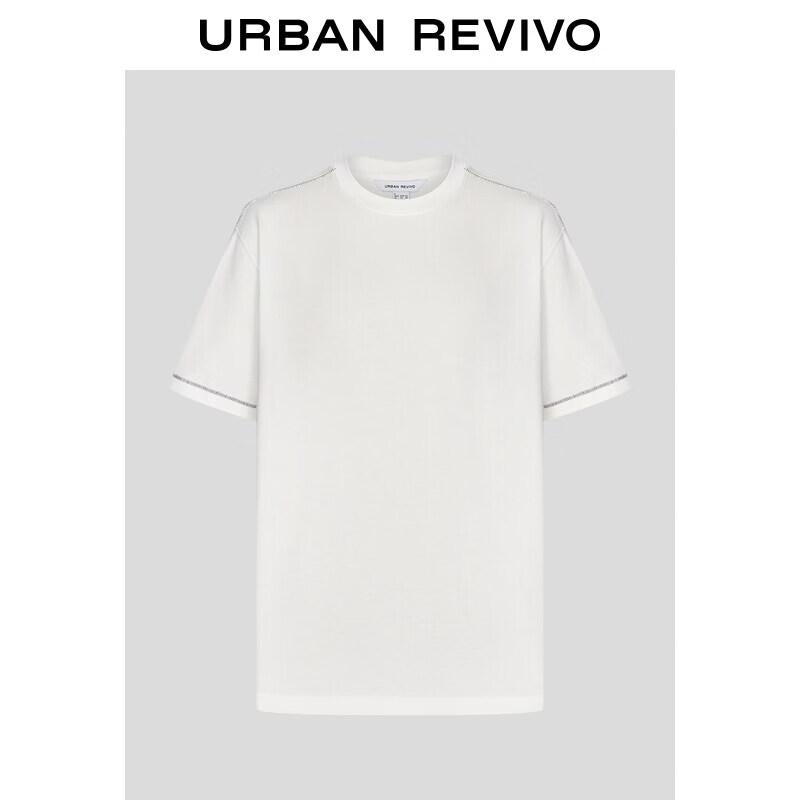 UR2026 Men s Casual Contrast Stitch Round Neck T-Shirt XL