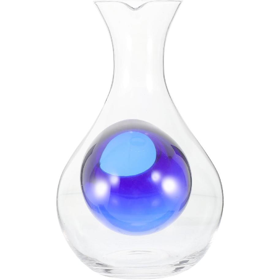 Luxshiny Japanese Cold Sake Glass Decanter Bottle Ice Pocket Cold Sake Chilled Server Red Wine Decanter Red Wine Dispenser Carafe Dispenser
