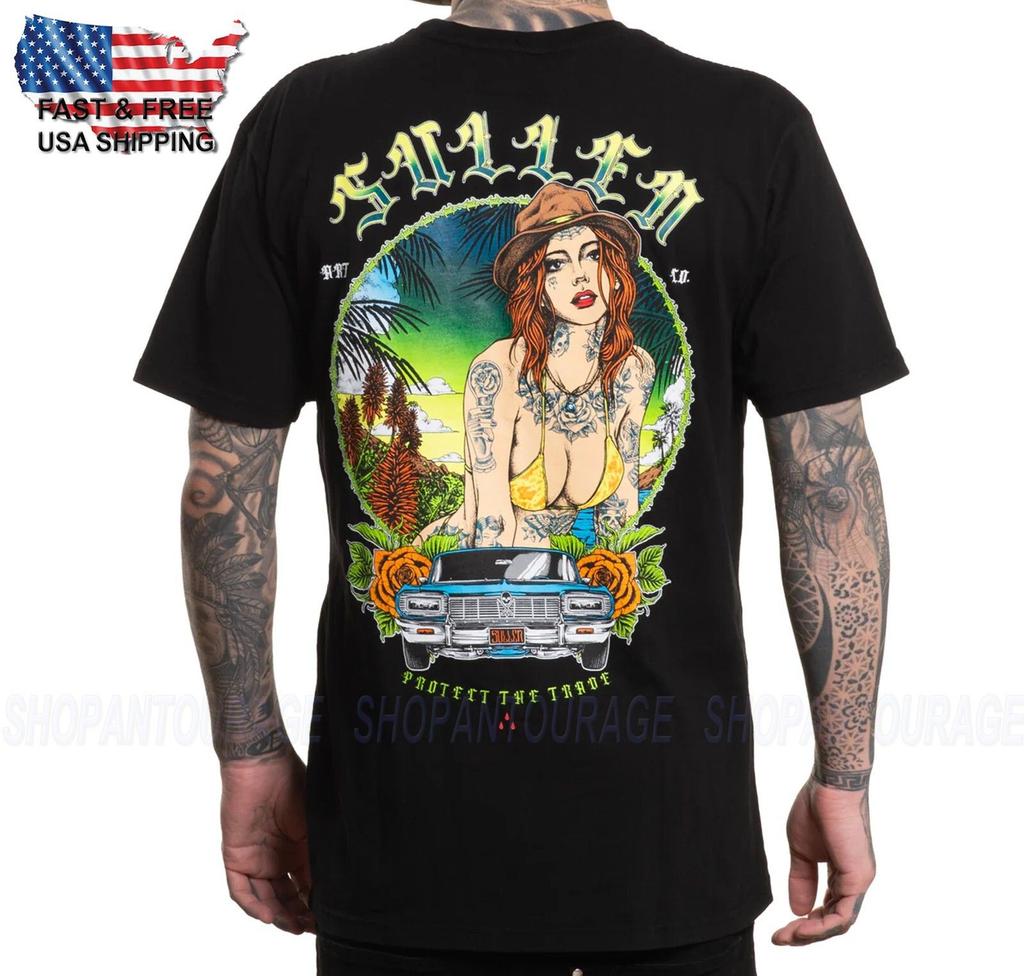 Unisex shirt Cotton Oversize Large Size Sullen Art Collective Cali Girl Premium Fit SCM7318 Short Sleeve T-shirt For Men