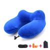 Automobile Neck Pillow Cotton Silk Inflatable for Travel U-shape Air Blowing Neck Pillow
