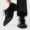 Herren Glänzende Rote Sohle Leder Schuhe, Britischer Stil, Spitze Zehenpartie - Perfekt für Business, Formelle Anlässe, Freizeit oder Hochzeitskleidung (Modell 2607)