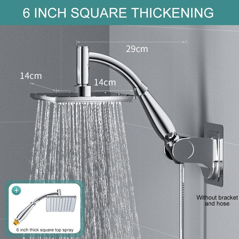 Bathroom 6 ”8 Inch Shower Head ABS Chrome Shower Head Water Saving Bathroom Rain Spa Square Handheld ELA087-1