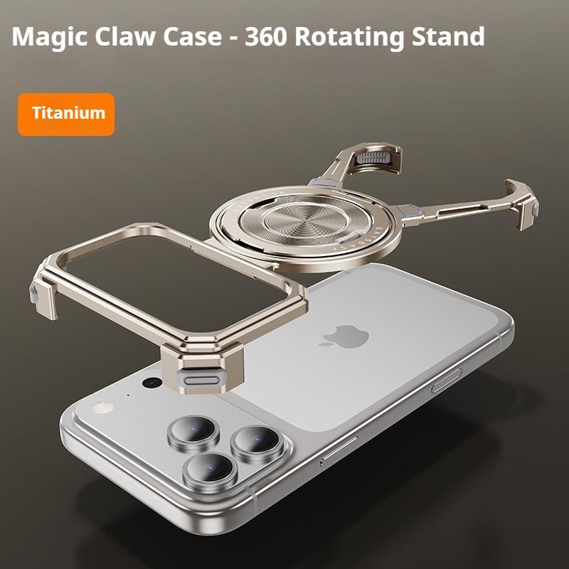 

Минималистичный чехол Eary для iPhone 17 Pro Max с поддержкой беспроводной зарядки MagSafe, с поворотной на 360° подставкой, безрамочная крышка из алюминиевого металла aluminum&iPhone17 Pro Max