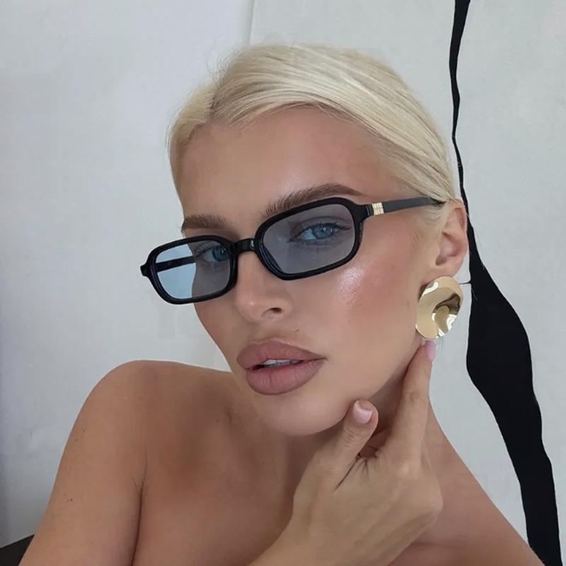 Protective Glasses 3pcs Fashion Small Rectangle Sunglasses Women Colorful Lens Eyeglasses Minimalist Style UV400 Glasses Unisex