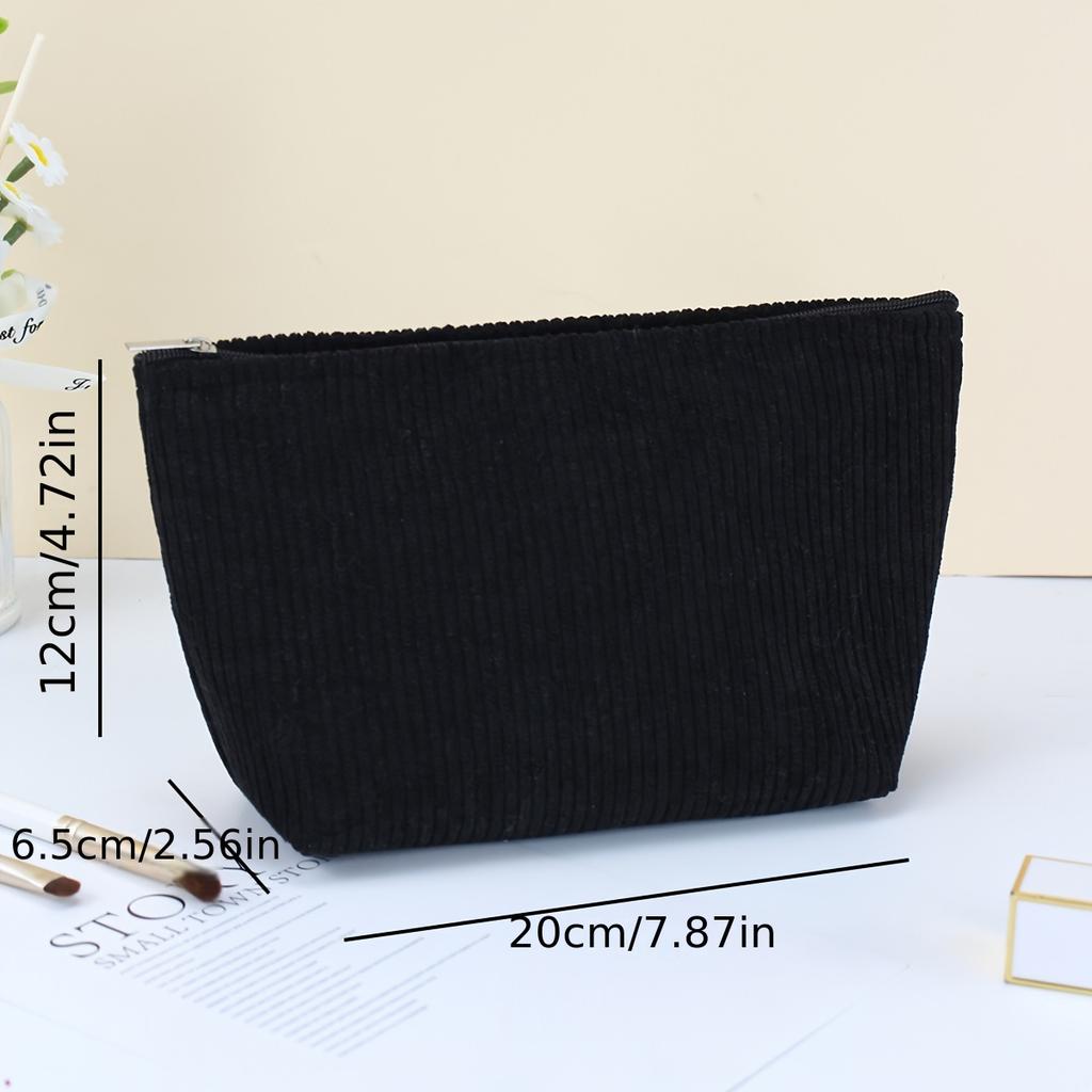 Corduroy Organizer Pouch for Electronics & Accessories - Durable Polyester Storage Bag