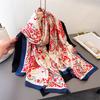 Spring And Summer Thin Simulated Silky Brocade Silk Scarf Long Scarf Silky Printed Shawl Versatile Headscarf Scarf