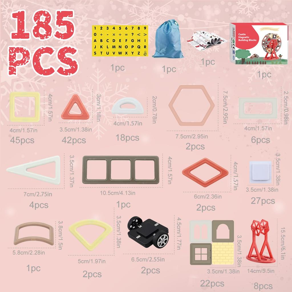 VIXA Magnetblöcke, Magnetspielzeug, 186-teilige Magnetblöcke, Geschenke, Ranglisten, Bausteine, Magnetspielzeug, Magnetblöcke, Bausteine,