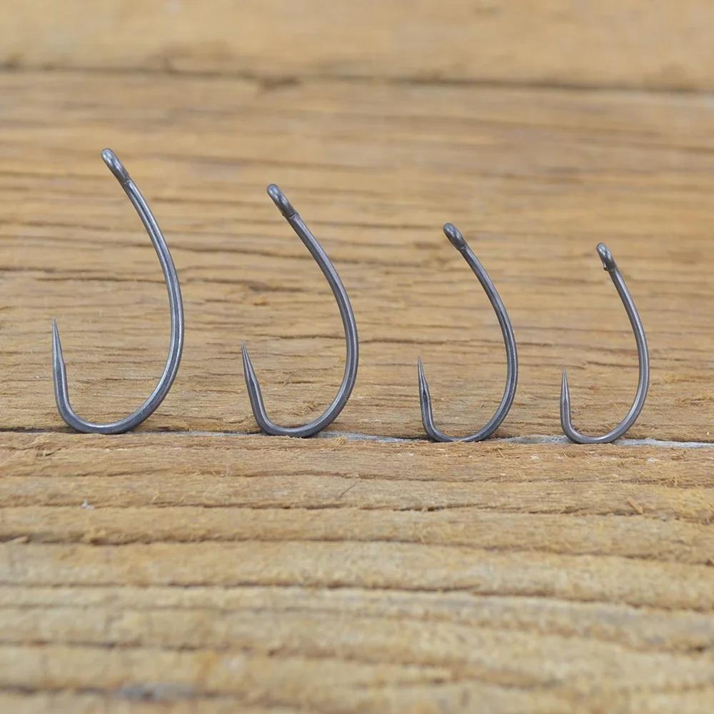 Carp Fishing Hook Coating Barbless Non-barb Fishhooks High Carbon Steel 8004 500pcs in Bulk Package