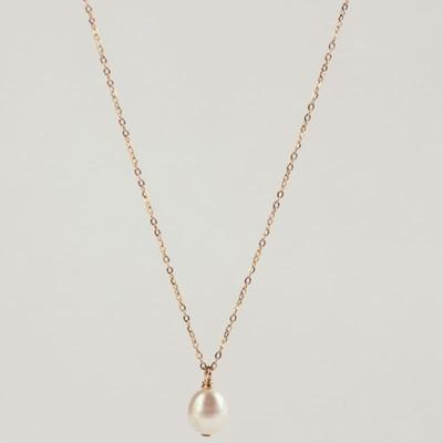 Less Is More Drop PEARL 14K GOLDFILLED NECKLACE