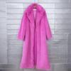 Winter Damen Lässiger Kunstpelzmantel Lange Jacke Trendiger Cardigan Einfarbige High-End-Mode