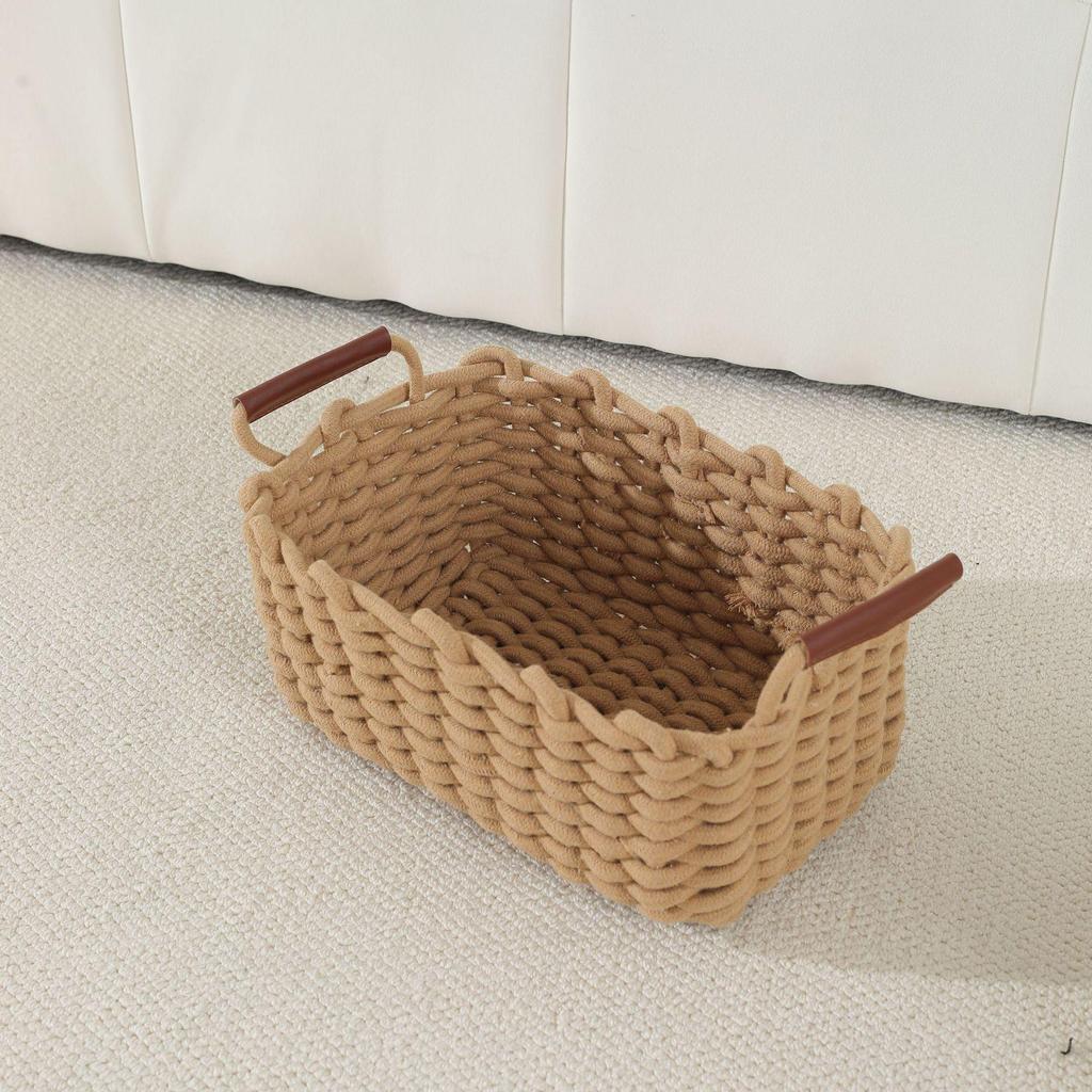 Sundries Cotton Rope Storage Baskets: Large & Small Cosmetic Organizer for Lipsticks & Eyeshadows