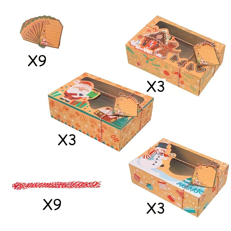 

Набор для упаковки и хранения рождественских подарков, 27 шт., подарочные коробки из крафт-бумаги с прозрачным окном, упаковочные пакеты, подарки для вечеринок, праздничное хранение