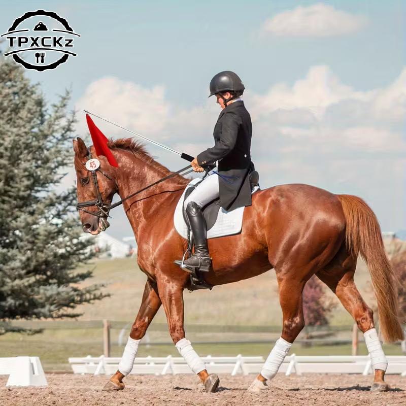 Horse Training Flags With Telescopic Flagpole Tour Guide Flagpole Set Portable Horseback Riding Gear Vibrant Colors