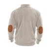 Men's Corduroy Half-Zip Stand Collar Long-Sleeve Hoodie - Autumn/Winter Collection