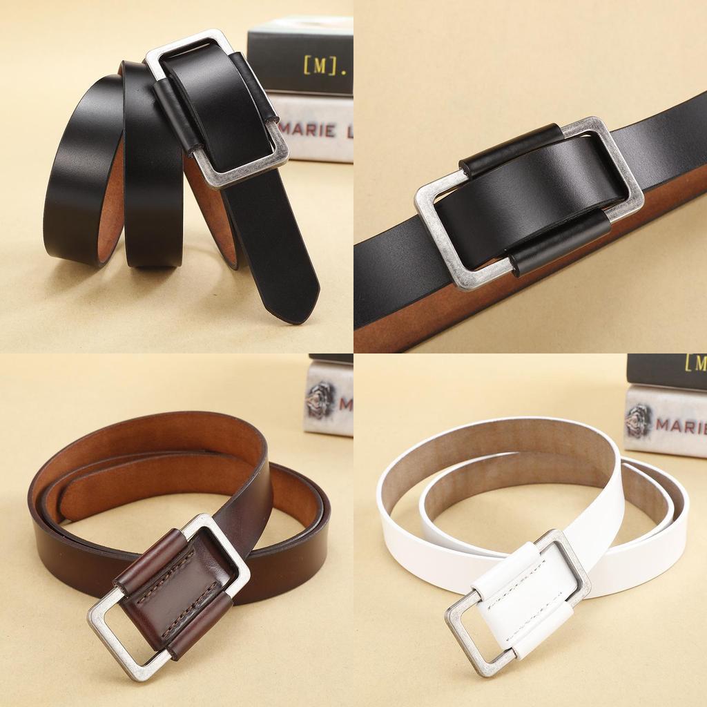 Casual Leather Belt For Women With Alloy Buckle And Highquality Leather For Pants Decoration
