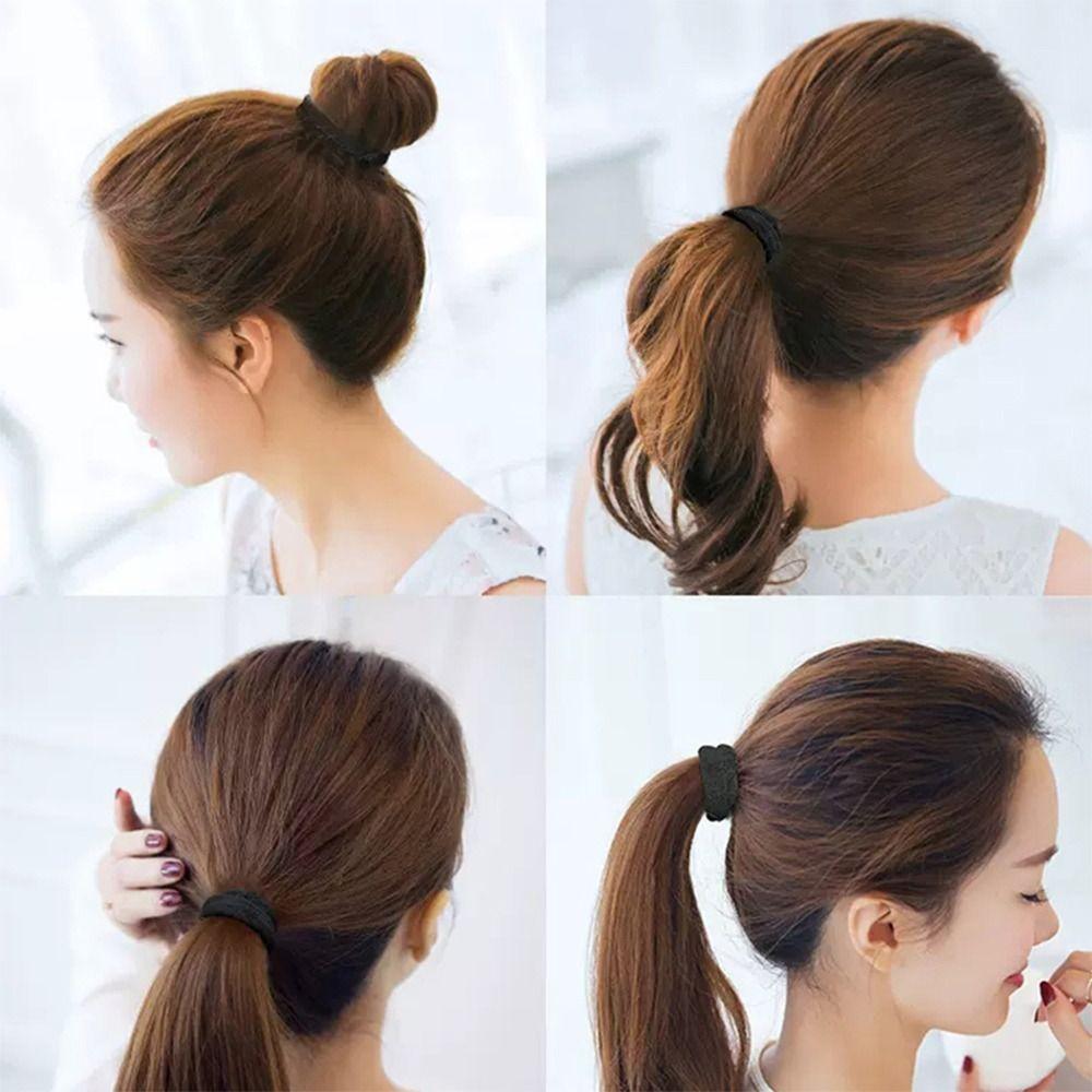 High Elasticity Ponytail Holders Basic Rubber Bands Nylon Elastic Hair Ties for Women and Girls