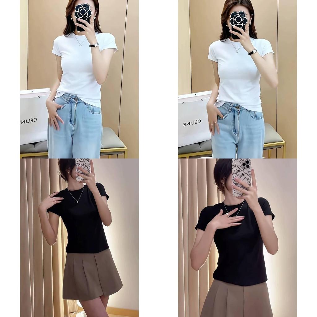 Short Sleeve T Shirt For Women With Slim Fit Cotton Blend Casual Summer Top