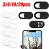 3/20 pièces Cache Webcam Noir Protection de la Vie Privée de la Caméra Cache d'Obscurcissement de l'Objectif pour Mobiles et Ordinateurs Portables Protecteur Anti-Espionnage Obturateur Coulissant