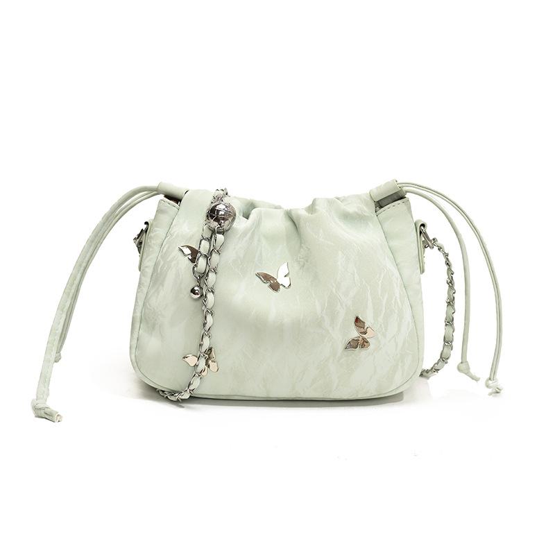

Korean version of the hot sale, niche daily leisure butterfly pumping with cloud bag, female foreign versatile high-end chain messenger bag зелёный