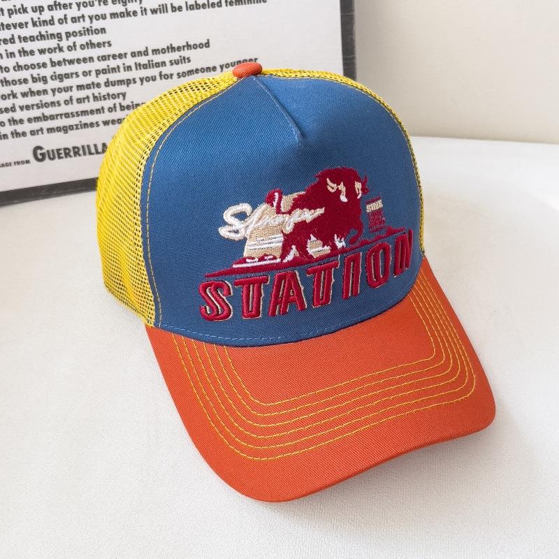 American Retro Baseball Cap Mesh Breathable UPF50+ Unisex Hip Hop Streetwear Adjustable Vintage Sun Hat