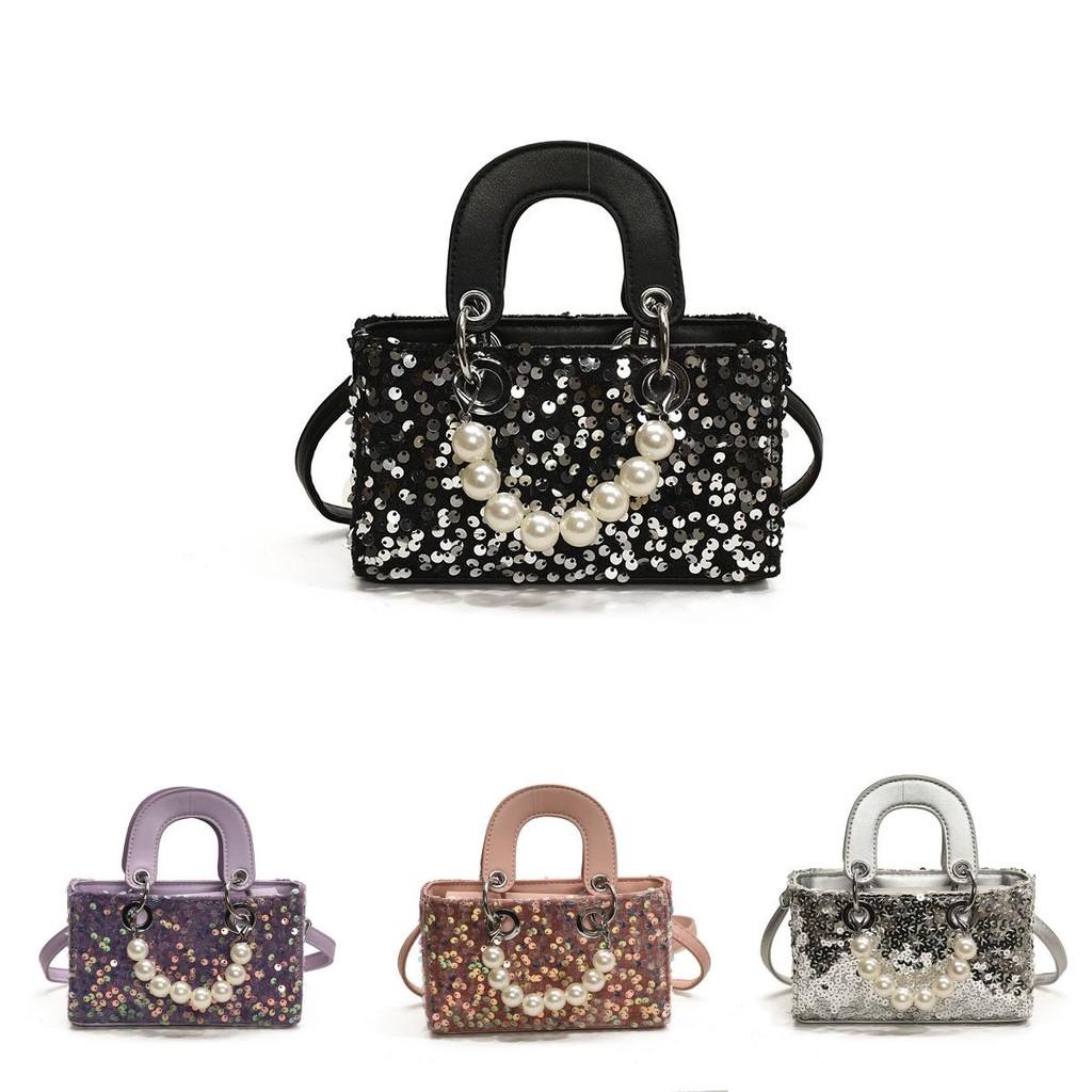 Korean Style Fashion Glitter Girls Shoulder  Sweet Pearl Crossbody  Mini