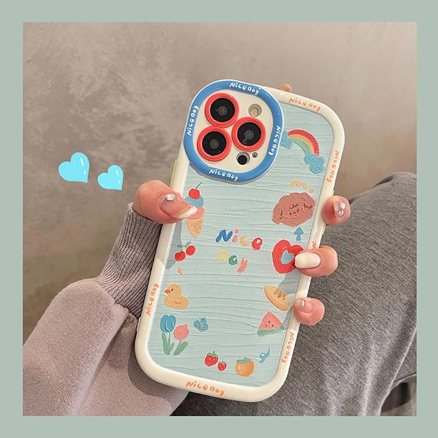 

Картина маслом милый медведь мультфильм животных противоударный чехол-бампер для телефона для Iphone 14 11 12 13 Pro Max модная мягкая задняя крышка чехол