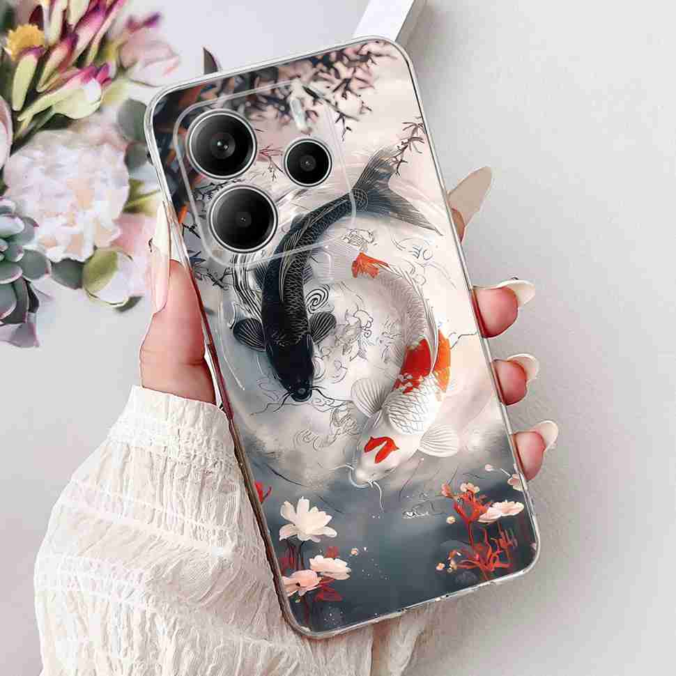 For Xiaomi Redmi Note 14 Pro 5G Case Beautiful Flower Heart Cover Soft Silicone Casing For Redmi Note 14 Note14 4G Cover Coque