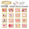 Vintage Pink Strawberry Watermelon Cat Dog Star Butterfly Golden Charm Links 9MM Stainless Steel Bracelet DIY Making Jewelry