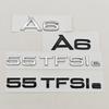 For A6 55 TFSIe Trunk Letters Emblem Badge Glossy Black Chrome Silver Logo Nameplate Car Styling Sticker Accessories C7 C8