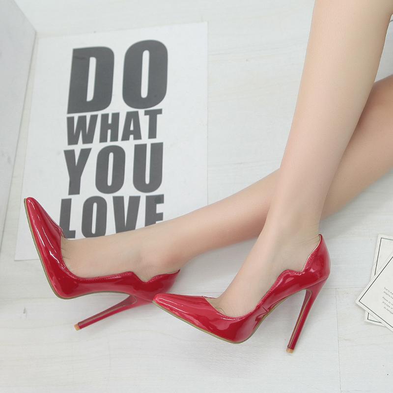 Women's high-heeled single shoes spring and summer temperament simple pointed thin heel super high heel shallow mouth large size low-top shoes