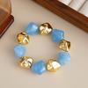 Fashion Irregular Smudge Resin Beaded Necklace, Personalized Geometric Special-Shaped Ccb Collarbone Chain Necklace
