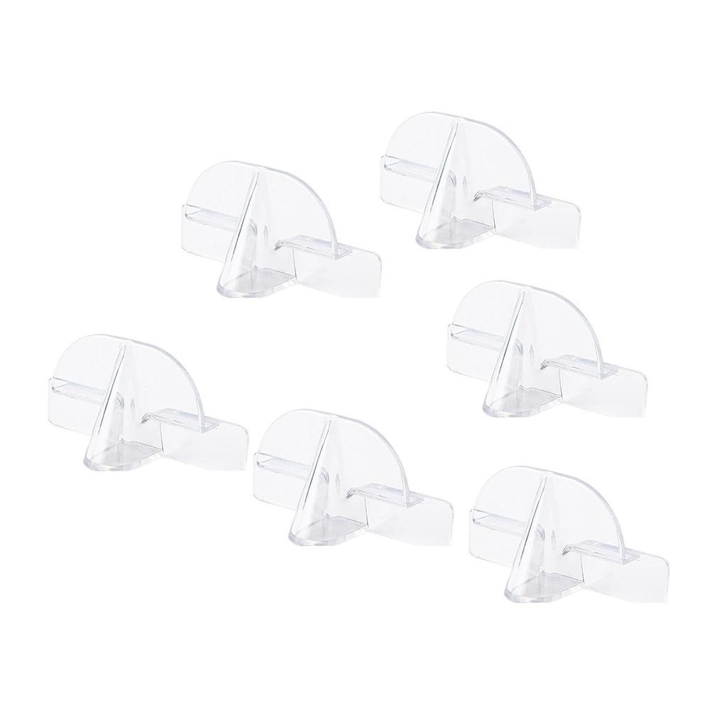 Pack Of 6 Sturdy Clear Wall Mounted Glasses Holders Self Adhesive Storage Rack For Doors Entrances And Living Rooms