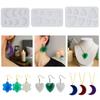 3PCS Diy Crystal Dropper Simple Flower Moon Heart-Shaped Necklace Earrings Pendant Silicone Mold