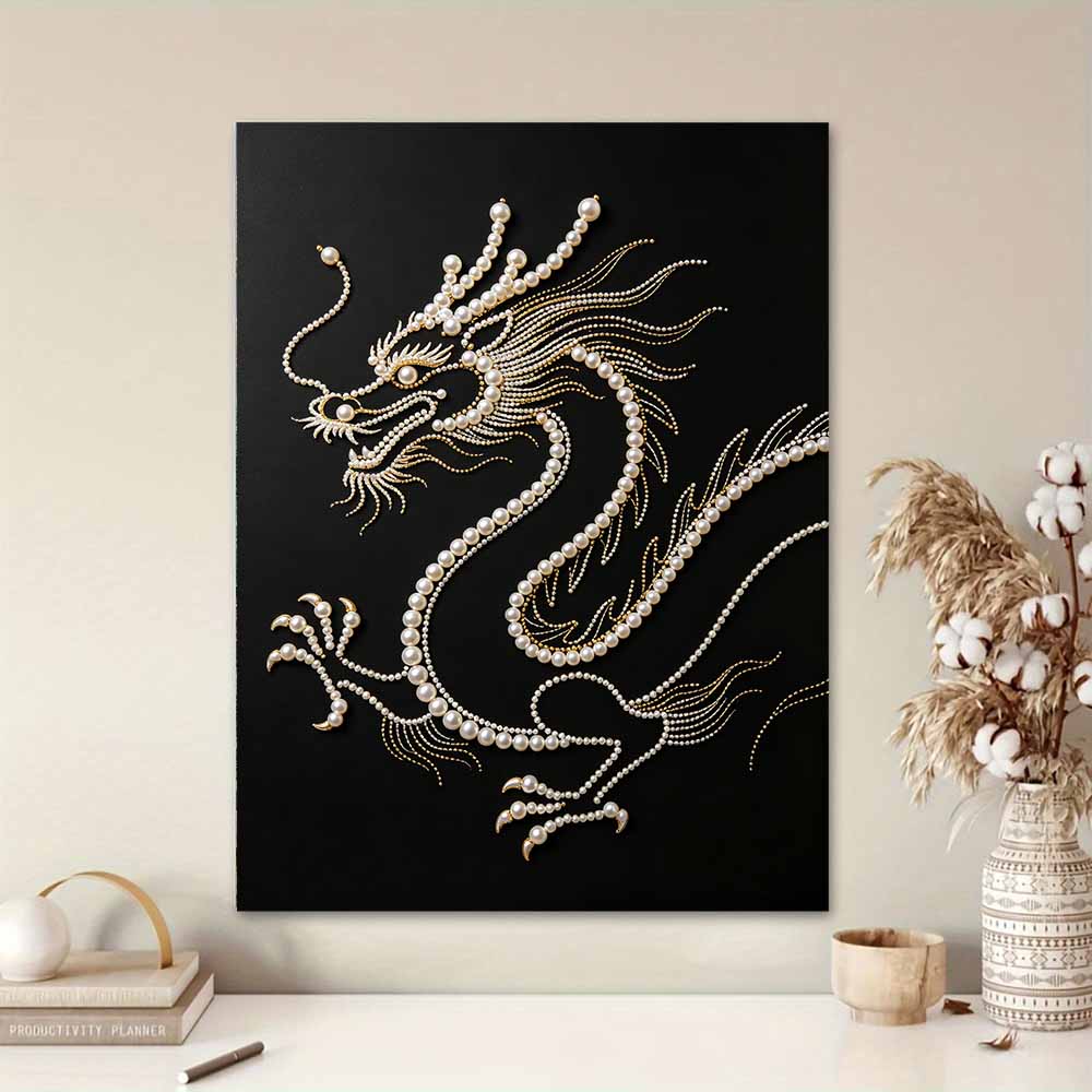 5D DIY Pearl Diamond Painting Kit Majestic Dragon Full Drill Embroidery Mosaic Art Home Wall Decor Gift