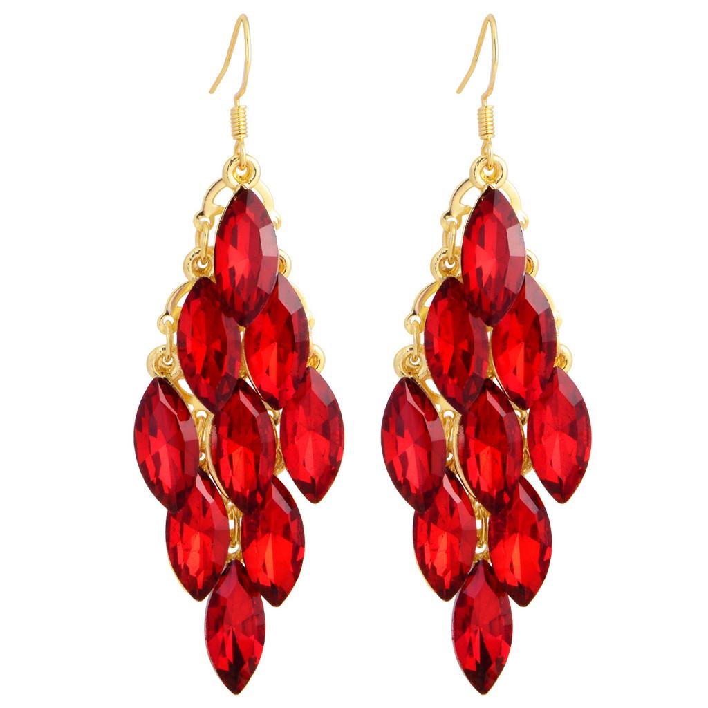 Orecchini geometrici a goccia di cristallo per donna con finitura AB Gioielli alla moda Regalo